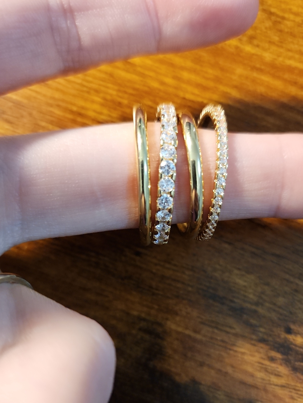 1pc Gorgeous Personalized Artificial Zirconia Combination Multi-Layer Stackable